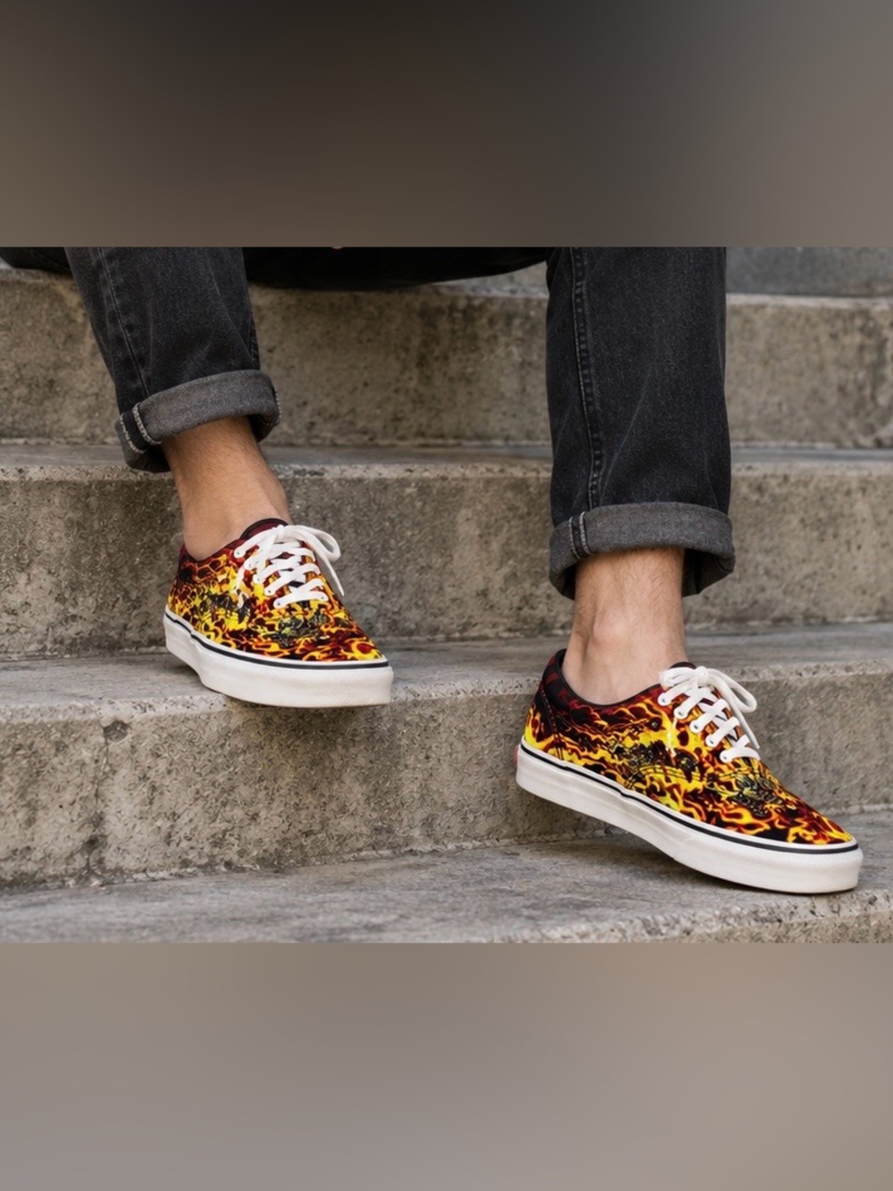 Vans Era Samurai Rising Flame Skull Skate Shoes Men’s 10 Black Red